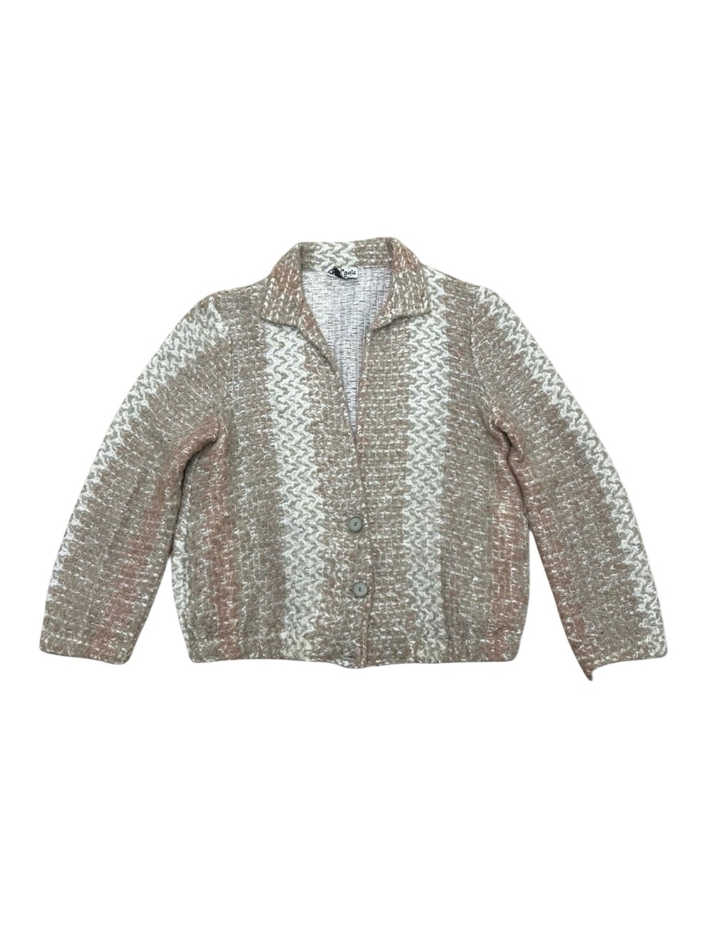 Women’s Vintage It’s Magic Wool Cardigan Beige Textured 1980s